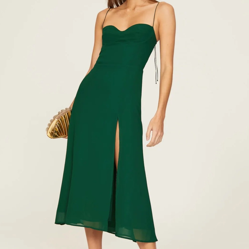 Reformation Juliette Dress Emerald